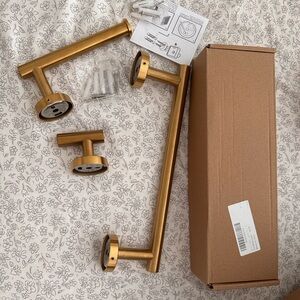 3 sets Brushed Gold Bathroom Hardware BUNDLE
